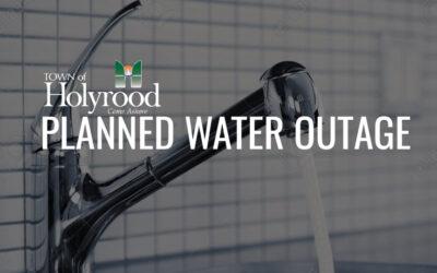 Planned Water Outage – Tuesday, August 6