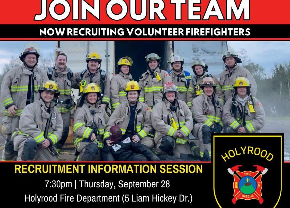 Holyrood Fire Department now recruiting Volunteer Firefighters