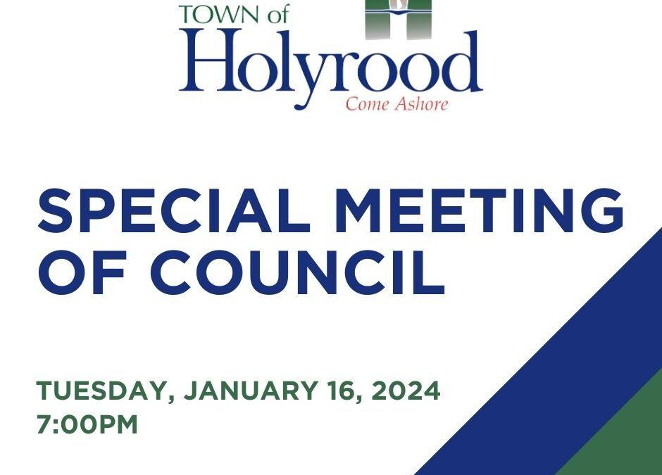 Special Meeting of Council – January 16, 2024