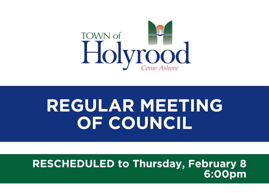 Regular Meeting of Council – Postponed
