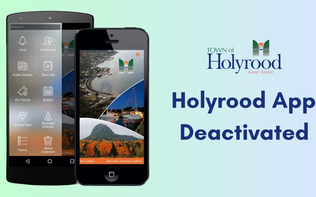 Holyrood App Deactivated