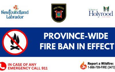 FIRE BAN IN EFFECT for JURISDICTION OF HFD – June 20, 2024