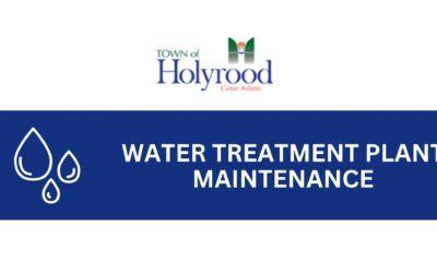 Water Treatment Plant Maintenance – Wednesday, April 30