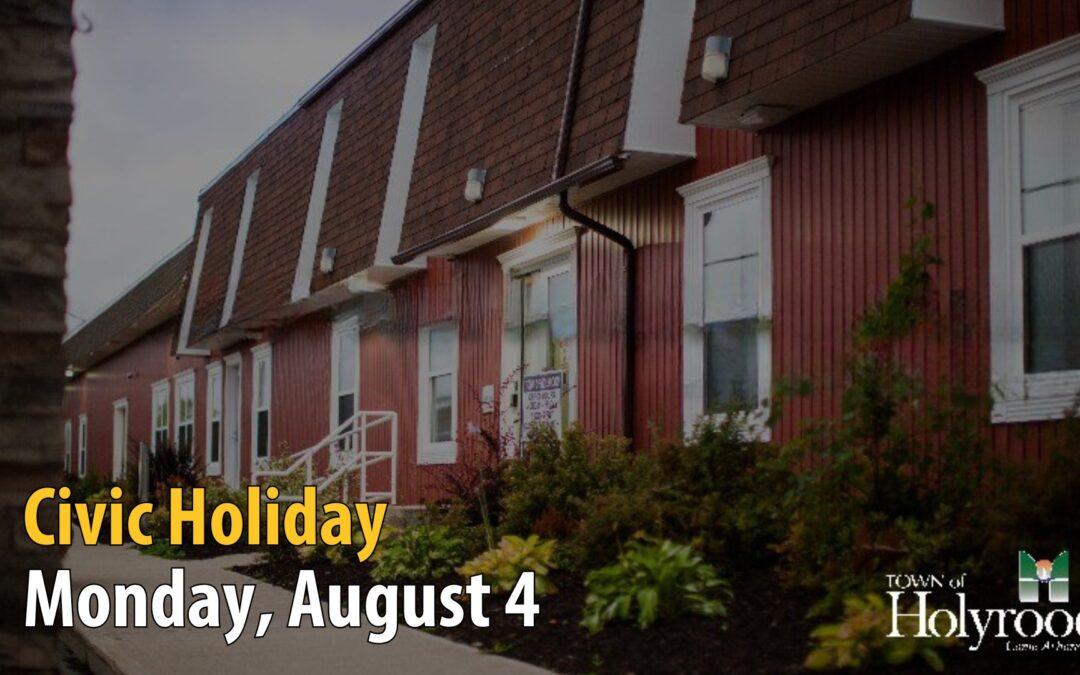 Office Closure – Monday, August 4