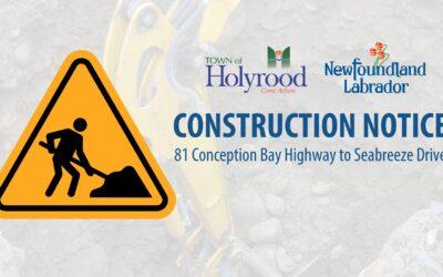  Construction Notice – Conception Bay Highway 