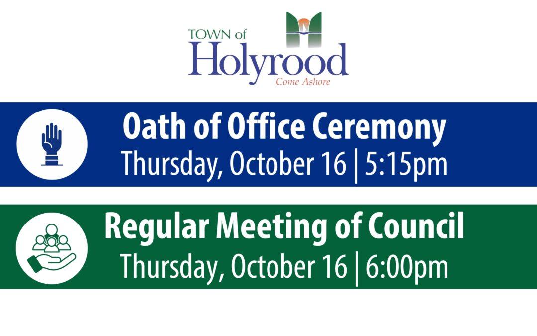 Oath of Office & Regular Meeting of Council