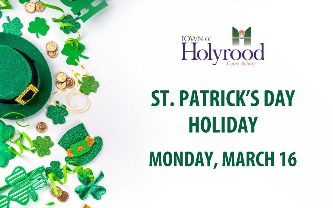 St. Patrick’s Day Holiday Closure