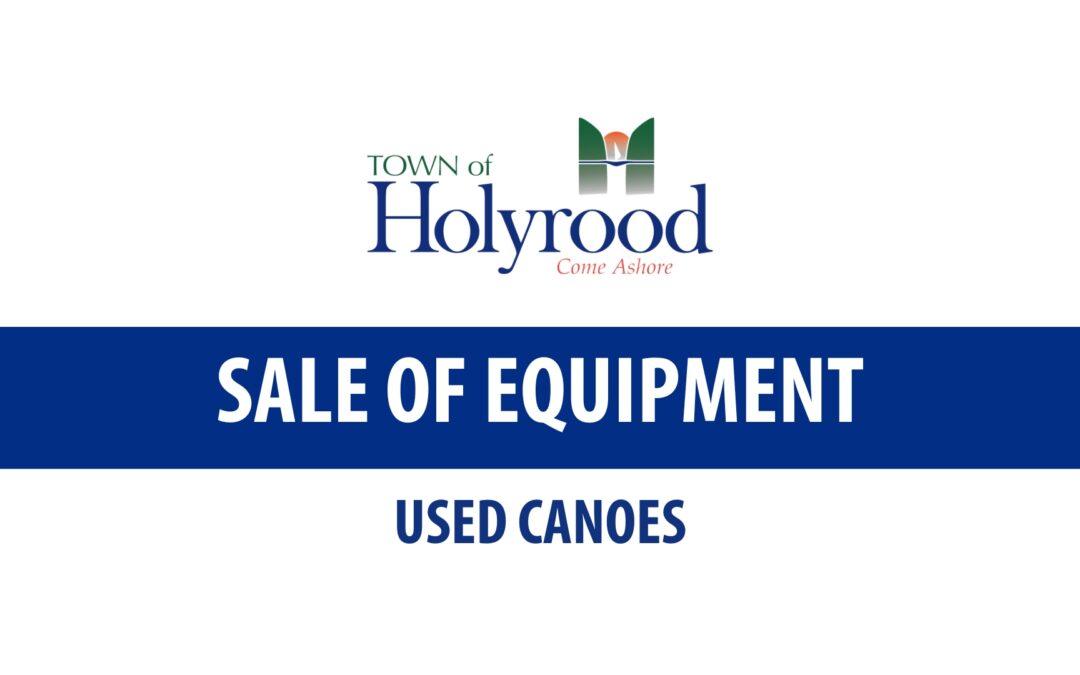 Sale of Equipment – Used Canoes